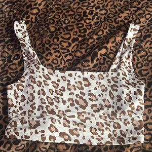 Cheetah Print Cropped Tank Top